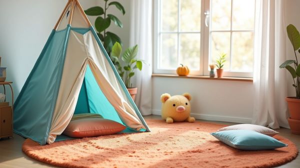Créez un espace de jeu confortable avec un tapis tipi